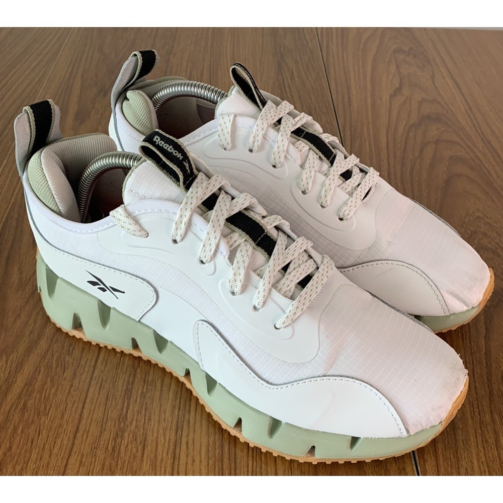Size 8.5 - Reebok Womens Zig Dynamica 4 White Running Shoe Sneakers Gym Training